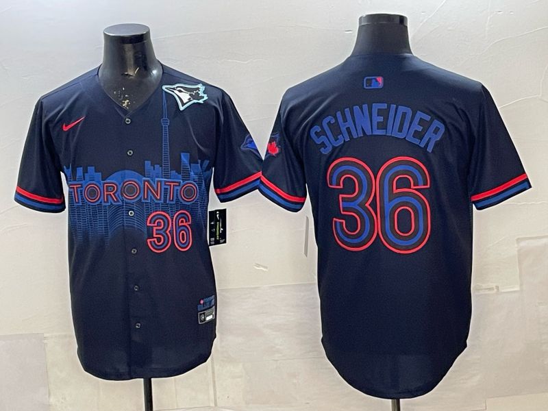 Men 2025 Nike Toronto Blue Jays #36 Schneider Blue Game MLB Jersey 011->toronto blue jays->MLB Jersey
